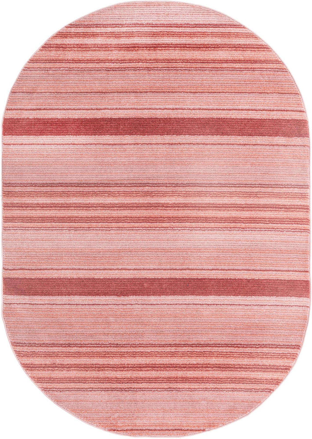 Rusty Pink Rose 5' 3 x 8' Gemstone Oval Area Rug Polypropylene Contemporary Carpet Easy Clean Stain Resistant for Home Design Decorating for Sale at Rug Engine