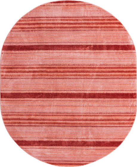 Rusty Pink Rose 7' 10 x 10' 2 Gemstone Oval Area Rug Polypropylene Contemporary Carpet Easy Clean Stain Resistant for Home Design Decorating for Sale at Rug Engine
