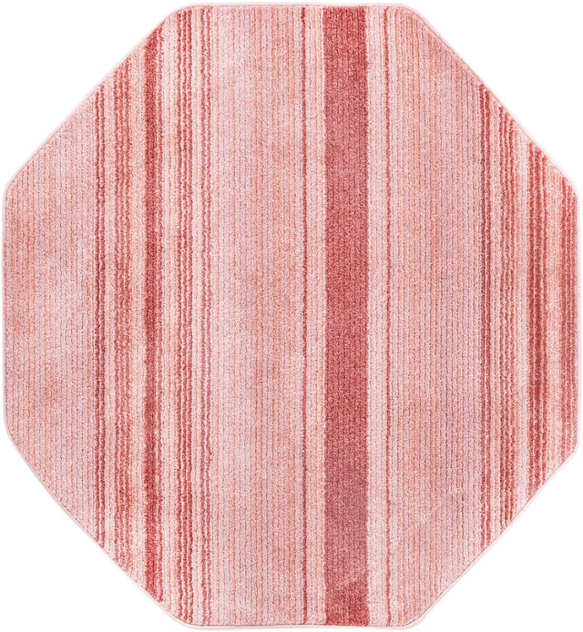Rusty Pink Rose 4' 1 x 4' 1 Gemstone Octagon Area Rug Polypropylene Contemporary Carpet Easy Clean Stain Resistant for Home Design Decorating for Sale at Rug Engine