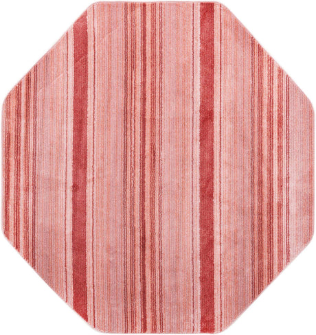 Rusty Pink Rose 7' 3 x 7' 3 Gemstone Octagon Area Rug Polypropylene Contemporary Carpet Easy Clean Stain Resistant for Home Design Decorating for Sale at Rug Engine