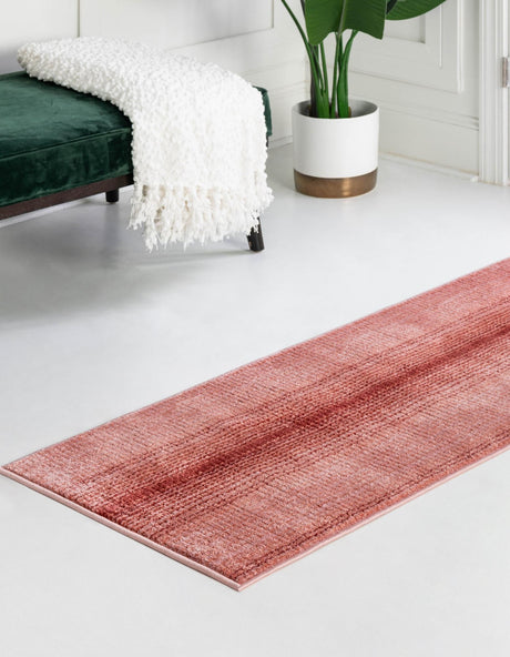 Rusty Pink Rose 2' 2 x 5' 11 Gemstone Runner Area Rug Polypropylene Contemporary Carpet Easy Clean Stain Resistant for Home Design Decorating for Sale at Rug Engine