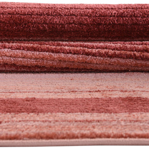 Rusty Pink Rose 2' 7 x 12' Gemstone Runner Area Rug Polypropylene Contemporary Carpet Easy Clean Stain Resistant for Home Design Decorating for Sale at Rug Engine