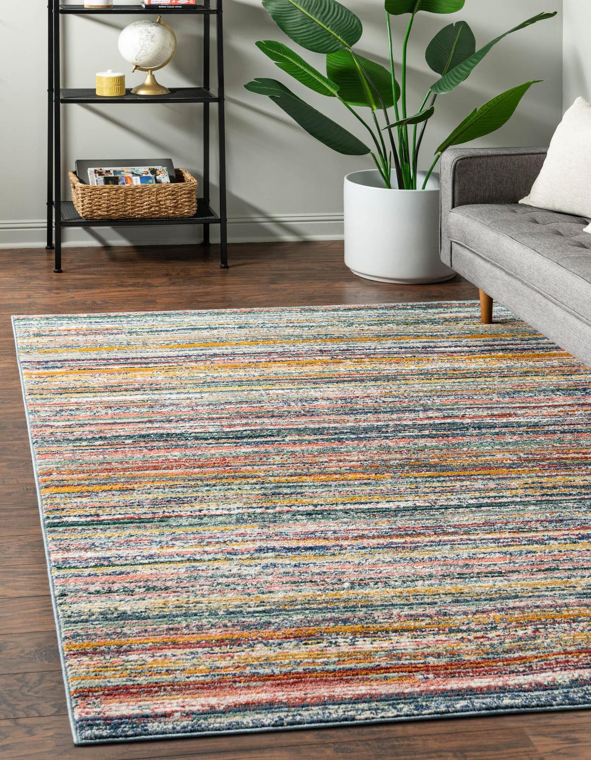 Multicolor 5' 3 x 8' Gemstone Rectangle Area Rug Polypropylene Contemporary Carpet Easy Clean Stain Resistant for Home Design Decorating for Sale at Rug Engine