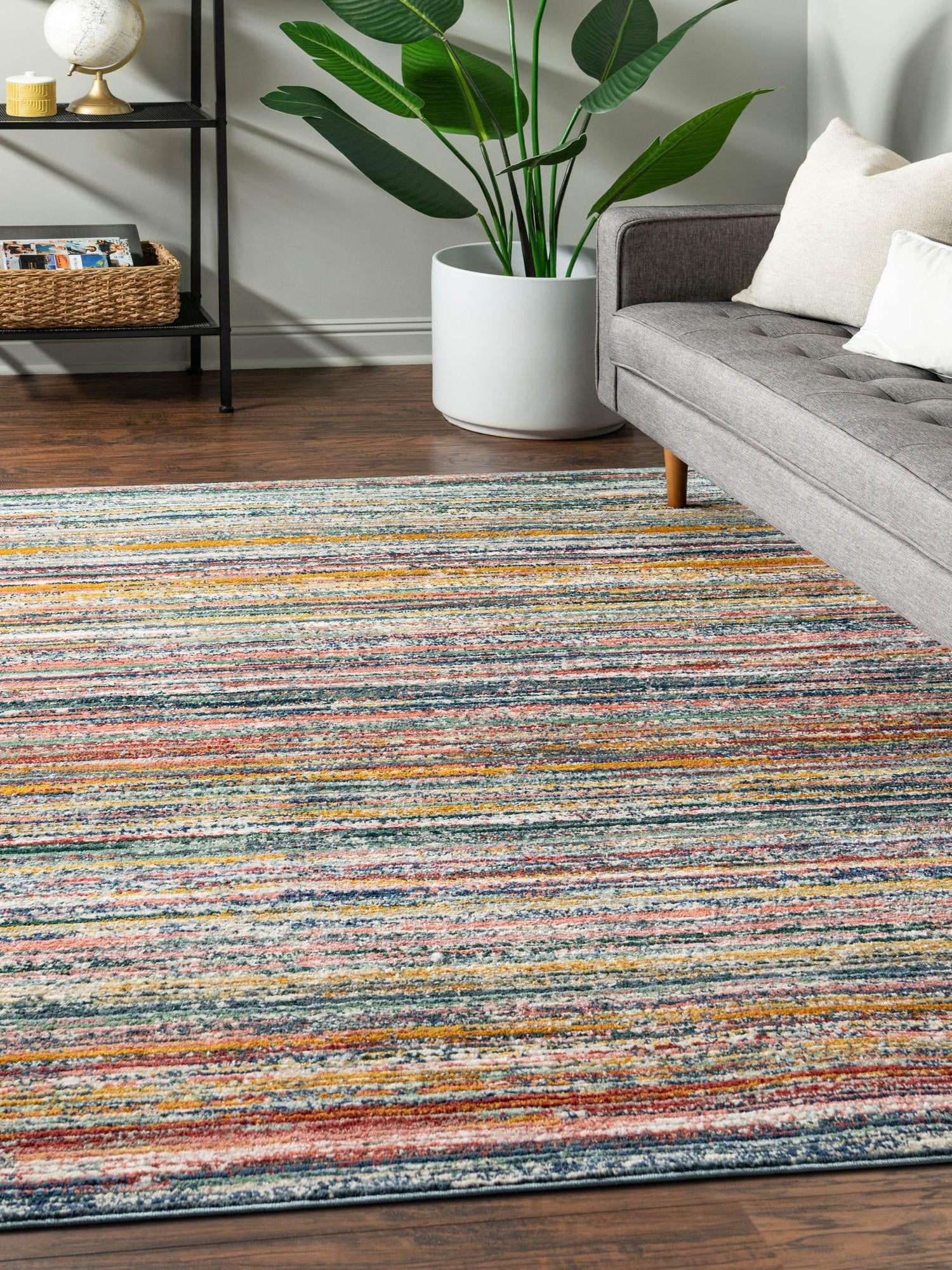 Multicolor 9' x 12' Gemstone Rectangle Area Rug Polypropylene Contemporary Carpet Easy Clean Stain Resistant for Home Design Decorating for Sale at Rug Engine