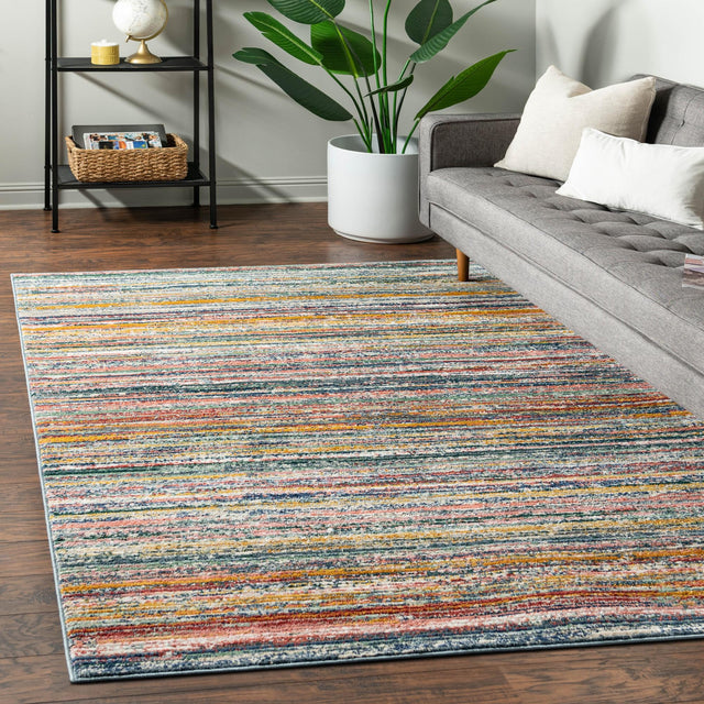 Multicolor 6' 1 x 9' 2 Gemstone Rectangle Area Rug Polypropylene Contemporary Carpet Easy Clean Stain Resistant for Home Design Decorating for Sale at Rug Engine