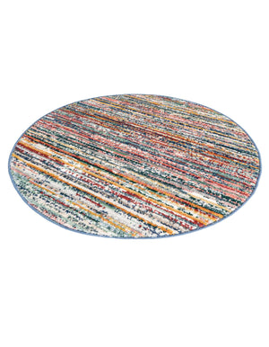 Multicolor 3' 3 x 3' 3 Gemstone Round Area Rug Polypropylene Contemporary Carpet Easy Clean Stain Resistant for Home Design Decorating for Sale at Rug Engine
