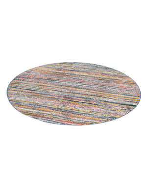 Multicolor 5' 3 x 5' 3 Gemstone Round Area Rug Polypropylene Contemporary Carpet Easy Clean Stain Resistant for Home Design Decorating for Sale at Rug Engine