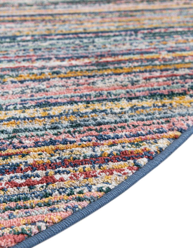 Multicolor 4' 1 x 4' 1 Gemstone Round Area Rug Polypropylene Contemporary Carpet Easy Clean Stain Resistant for Home Design Decorating for Sale at Rug Engine
