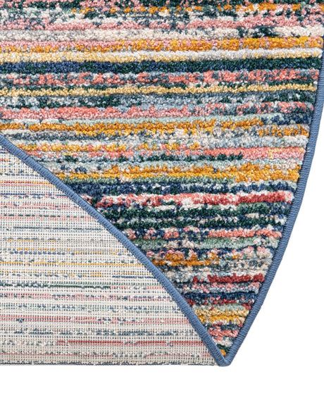 Multicolor 3' 3 x 3' 3 Gemstone Round Area Rug Polypropylene Contemporary Carpet Easy Clean Stain Resistant for Home Design Decorating for Sale at Rug Engine