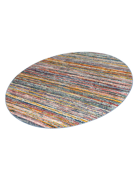 Multicolor 7' 3 x 7' 3 Gemstone Round Area Rug Polypropylene Contemporary Carpet Easy Clean Stain Resistant for Home Design Decorating for Sale at Rug Engine