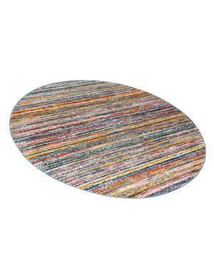 Multicolor 7' 3 x 7' 3 Gemstone Round Area Rug Polypropylene Contemporary Carpet Easy Clean Stain Resistant for Home Design Decorating for Sale at Rug Engine
