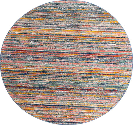Multicolor 10' 2 x 10' 2 Gemstone Round Area Rug Polypropylene Contemporary Carpet Easy Clean Stain Resistant for Home Design Decorating for Sale at Rug Engine