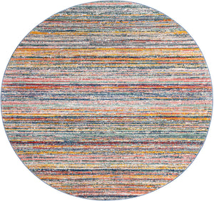 Multicolor 10' 2 x 10' 2 Gemstone Round Area Rug Polypropylene Contemporary Carpet Easy Clean Stain Resistant for Home Design Decorating for Sale at Rug Engine