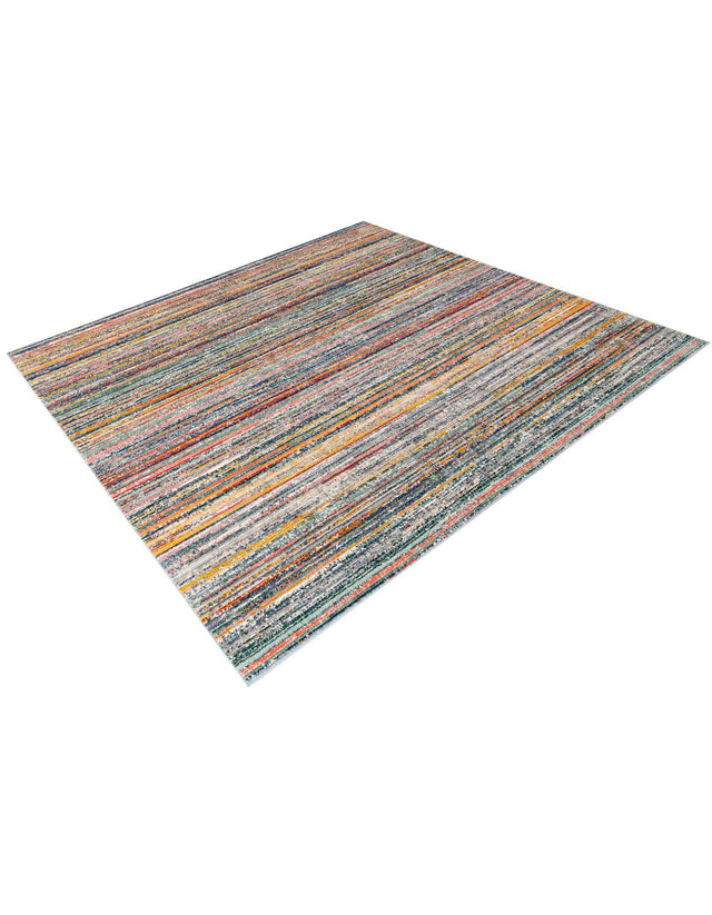 Multicolor 9' 10 x 9' 10 Gemstone Square Area Rug Polypropylene Contemporary Carpet Easy Clean Stain Resistant for Home Design Decorating for Sale at Rug Engine