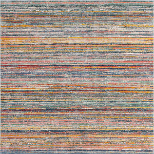 Multicolor 9' 10 x 9' 10 Gemstone Square Area Rug Polypropylene Contemporary Carpet Easy Clean Stain Resistant for Home Design Decorating for Sale at Rug Engine