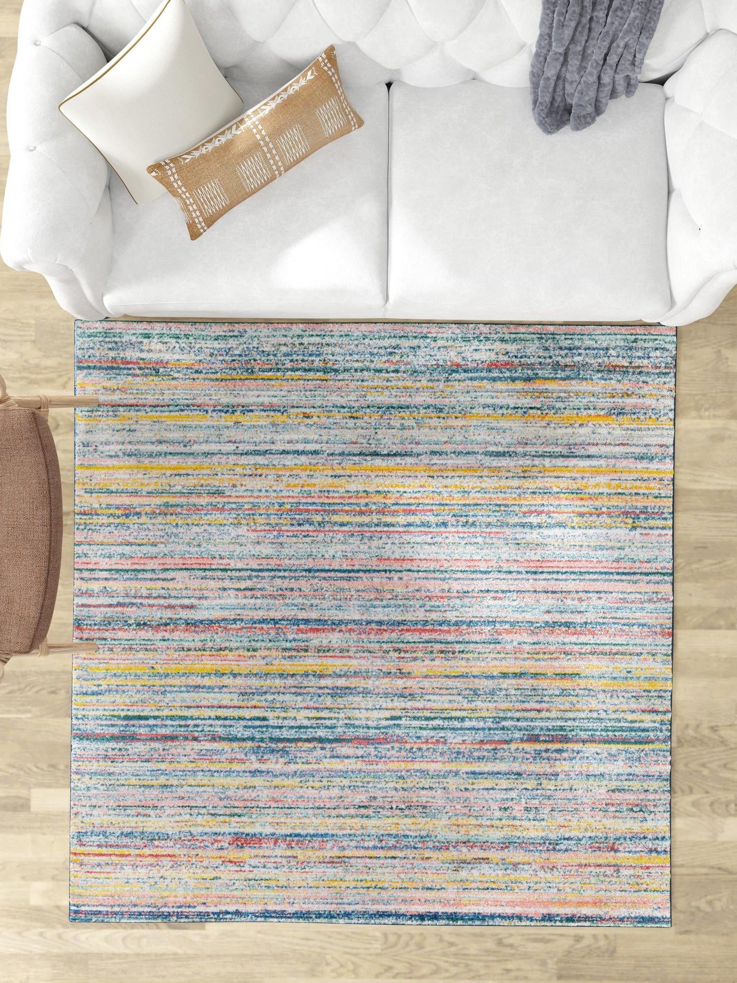 Multicolor 9' 10 x 9' 10 Gemstone Square Area Rug Polypropylene Contemporary Carpet Easy Clean Stain Resistant for Home Design Decorating for Sale at Rug Engine
