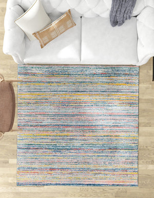 Multicolor 9' 10 x 9' 10 Gemstone Square Area Rug Polypropylene Contemporary Carpet Easy Clean Stain Resistant for Home Design Decorating for Sale at Rug Engine