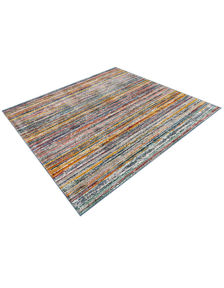 Multicolor 7' 3 x 7' 3 Gemstone Square Area Rug Polypropylene Contemporary Carpet Easy Clean Stain Resistant for Home Design Decorating for Sale at Rug Engine