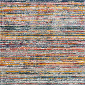 Multicolor 7' 3 x 7' 3 Gemstone Square Area Rug Polypropylene Contemporary Carpet Easy Clean Stain Resistant for Home Design Decorating for Sale at Rug Engine