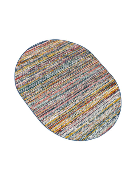Multicolor 4' 1 x 6' 3 Gemstone Oval Area Rug Polypropylene Contemporary Carpet Easy Clean Stain Resistant for Home Design Decorating for Sale at Rug Engine