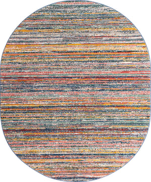 Multicolor 7' 10 x 10' 2 Gemstone Oval Area Rug Polypropylene Contemporary Carpet Easy Clean Stain Resistant for Home Design Decorating for Sale at Rug Engine