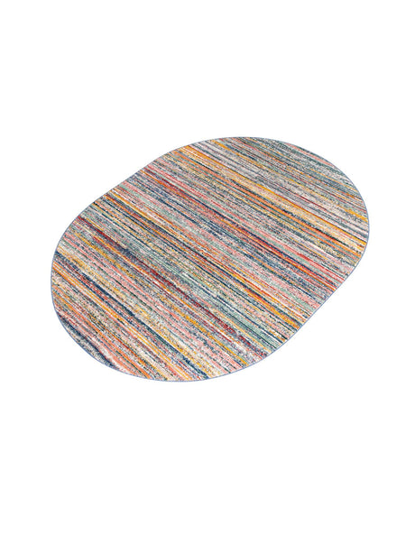Multicolor 7' 10 x 10' 2 Gemstone Oval Area Rug Polypropylene Contemporary Carpet Easy Clean Stain Resistant for Home Design Decorating for Sale at Rug Engine
