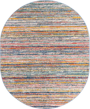 Multicolor 7' 10 x 10' 2 Gemstone Oval Area Rug Polypropylene Contemporary Carpet Easy Clean Stain Resistant for Home Design Decorating for Sale at Rug Engine