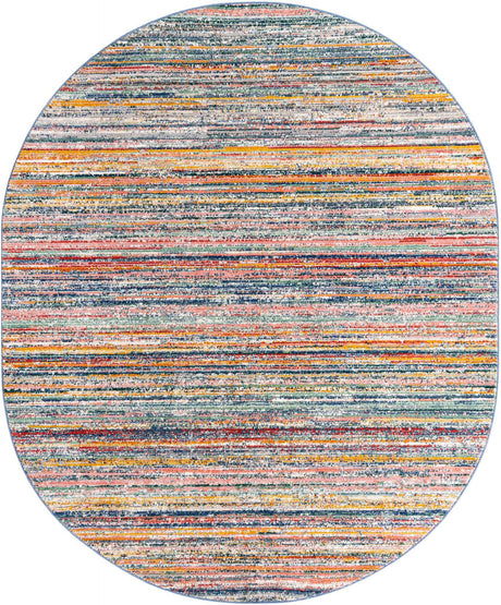 Multicolor 7' 10 x 10' 2 Gemstone Oval Area Rug Polypropylene Contemporary Carpet Easy Clean Stain Resistant for Home Design Decorating for Sale at Rug Engine