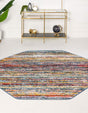 Multicolor 4' 1 x 4' 1 Gemstone Octagon Area Rug Polypropylene Contemporary Carpet Easy Clean Stain Resistant for Home Design Decorating for Sale at Rug Engine