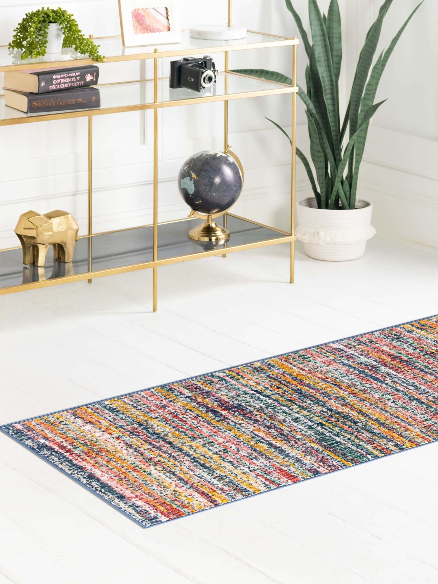 Multicolor 2' 7 x 16' 5 Gemstone Runner Area Rug Polypropylene Contemporary Carpet Easy Clean Stain Resistant for Home Design Decorating for Sale at Rug Engine
