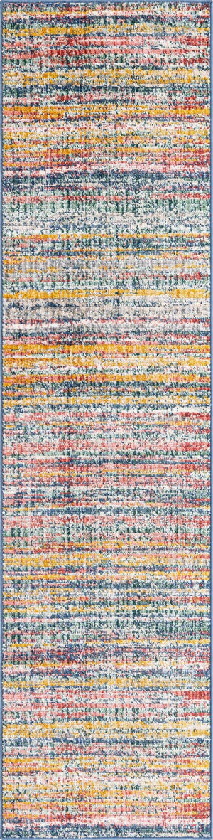 Multicolor 2' 2 x 8' Gemstone Runner Area Rug Polypropylene Contemporary Carpet Easy Clean Stain Resistant for Home Design Decorating for Sale at Rug Engine