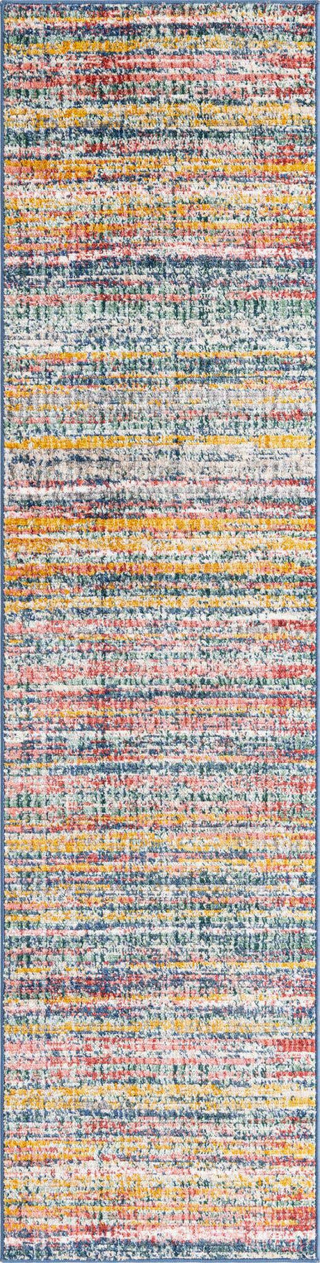 Multicolor 2' 2 x 8' Gemstone Runner Area Rug Polypropylene Contemporary Carpet Easy Clean Stain Resistant for Home Design Decorating for Sale at Rug Engine