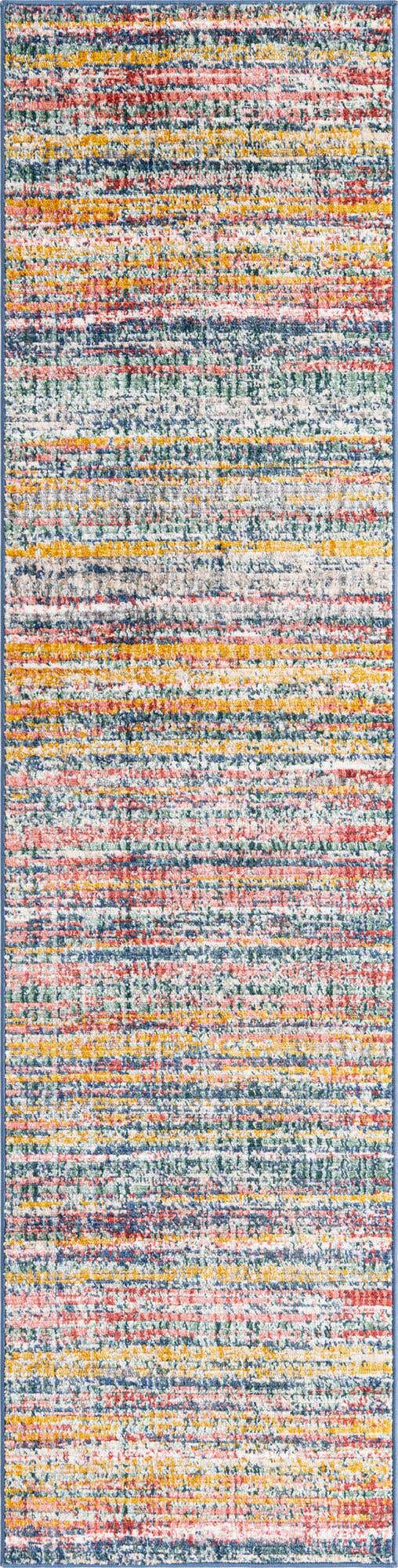 Multicolor 2' 2 x 8' Gemstone Runner Area Rug Polypropylene Contemporary Carpet Easy Clean Stain Resistant for Home Design Decorating for Sale at Rug Engine