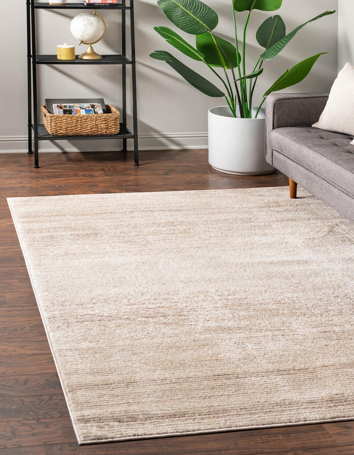 Ivory 9' x 12' Gemstone Rectangle Area Rug Polypropylene Contemporary Carpet Easy Clean Stain Resistant for Home Design Decorating for Sale at Rug Engine