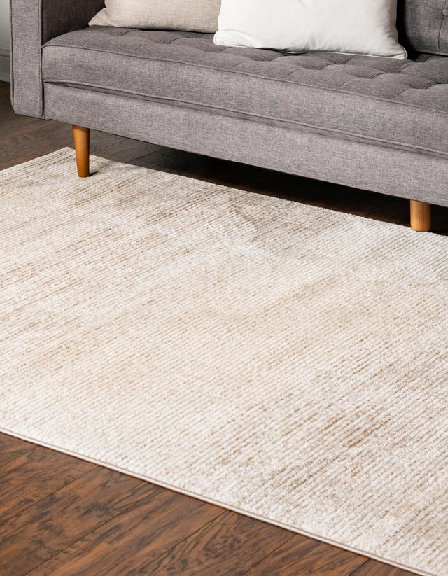 Ivory 4' 1 x 6' 3 Gemstone Rectangle Area Rug Polypropylene Contemporary Carpet Easy Clean Stain Resistant for Home Design Decorating for Sale at Rug Engine