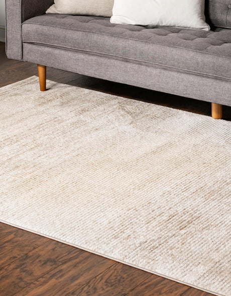 Ivory 6' 1 x 9' 2 Gemstone Rectangle Area Rug Polypropylene Contemporary Carpet Easy Clean Stain Resistant for Home Design Decorating for Sale at Rug Engine
