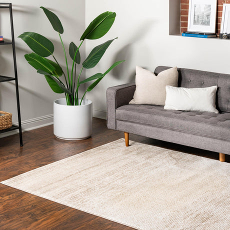 Ivory 5' 3 x 8' Gemstone Rectangle Area Rug Polypropylene Contemporary Carpet Easy Clean Stain Resistant for Home Design Decorating for Sale at Rug Engine