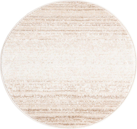 Ivory 3' 3 x 3' 3 Gemstone Round Area Rug Polypropylene Contemporary Carpet Easy Clean Stain Resistant for Home Design Decorating for Sale at Rug Engine