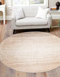 Ivory 3' 3 x 3' 3 Gemstone Round Area Rug Polypropylene Contemporary Carpet Easy Clean Stain Resistant for Home Design Decorating for Sale at Rug Engine