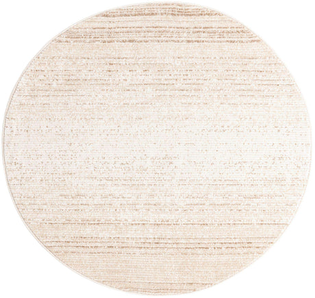 Ivory 5' 3 x 5' 3 Gemstone Round Area Rug Polypropylene Contemporary Carpet Easy Clean Stain Resistant for Home Design Decorating for Sale at Rug Engine