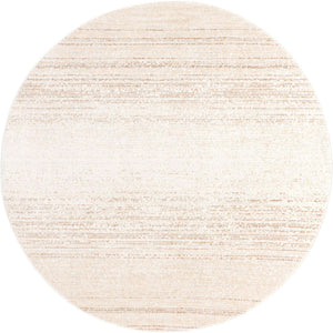 Ivory 7' 3 x 7' 3 Gemstone Round Area Rug Polypropylene Contemporary Carpet Easy Clean Stain Resistant for Home Design Decorating for Sale at Rug Engine