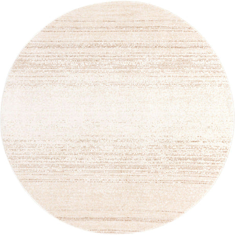 Ivory 7' 3 x 7' 3 Gemstone Round Area Rug Polypropylene Contemporary Carpet Easy Clean Stain Resistant for Home Design Decorating for Sale at Rug Engine