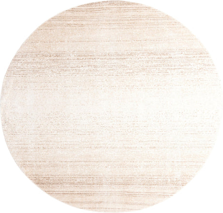 Ivory 10' 2 x 10' 2 Gemstone Round Area Rug Polypropylene Contemporary Carpet Easy Clean Stain Resistant for Home Design Decorating for Sale at Rug Engine