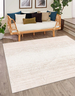 Ivory 7' 3 x 7' 3 Gemstone Square Area Rug Polypropylene Contemporary Carpet Easy Clean Stain Resistant for Home Design Decorating for Sale at Rug Engine
