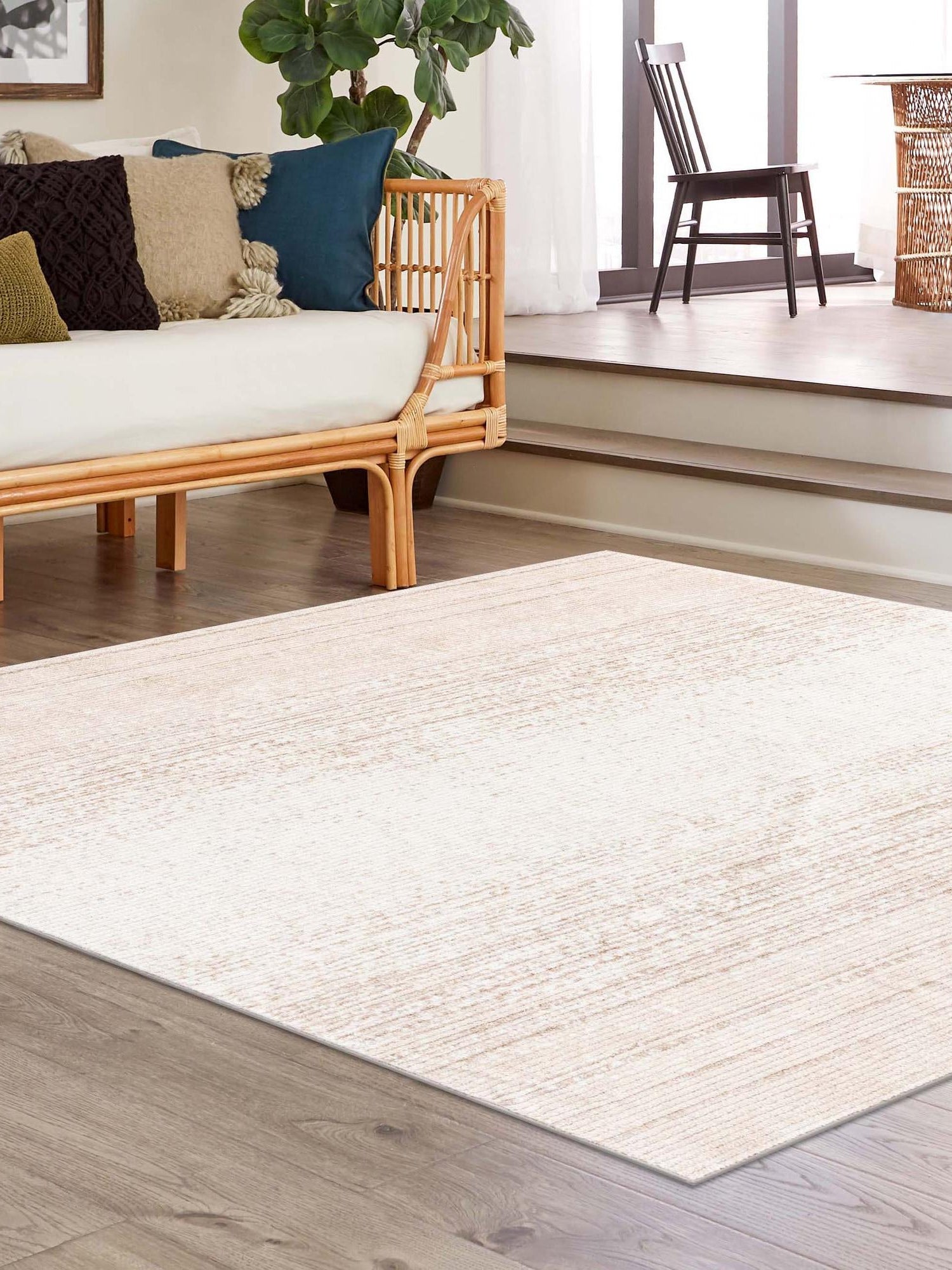 Ivory 7' 3 x 7' 3 Gemstone Square Area Rug Polypropylene Contemporary Carpet Easy Clean Stain Resistant for Home Design Decorating for Sale at Rug Engine
