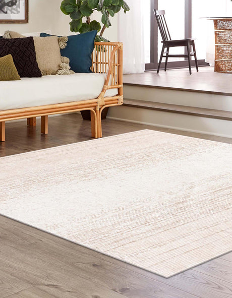 Ivory 7' 3 x 7' 3 Gemstone Square Area Rug Polypropylene Contemporary Carpet Easy Clean Stain Resistant for Home Design Decorating for Sale at Rug Engine