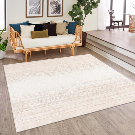 Ivory 9' 10 x 9' 10 Gemstone Square Area Rug Polypropylene Contemporary Carpet Easy Clean Stain Resistant for Home Design Decorating for Sale at Rug Engine