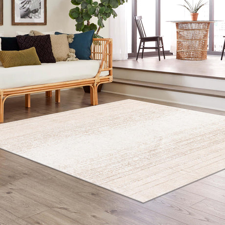 Ivory 7' 3 x 7' 3 Gemstone Square Area Rug Polypropylene Contemporary Carpet Easy Clean Stain Resistant for Home Design Decorating for Sale at Rug Engine