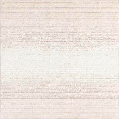 Ivory 7' 3 x 7' 3 Gemstone Square Area Rug Polypropylene Contemporary Carpet Easy Clean Stain Resistant for Home Design Decorating for Sale at Rug Engine