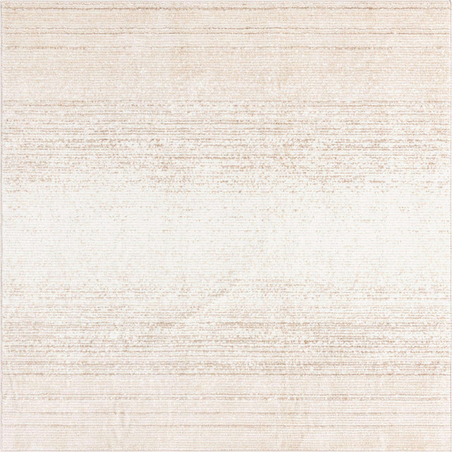 Ivory 7' 3 x 7' 3 Gemstone Square Area Rug Polypropylene Contemporary Carpet Easy Clean Stain Resistant for Home Design Decorating for Sale at Rug Engine